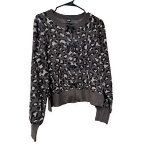 Express Women's Bow Cardigan Brown Animal Print Size XXL